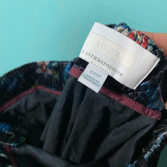 ETT:TWA floral velvet pants sz- XXS Anthropologie - Picture 6 of 6